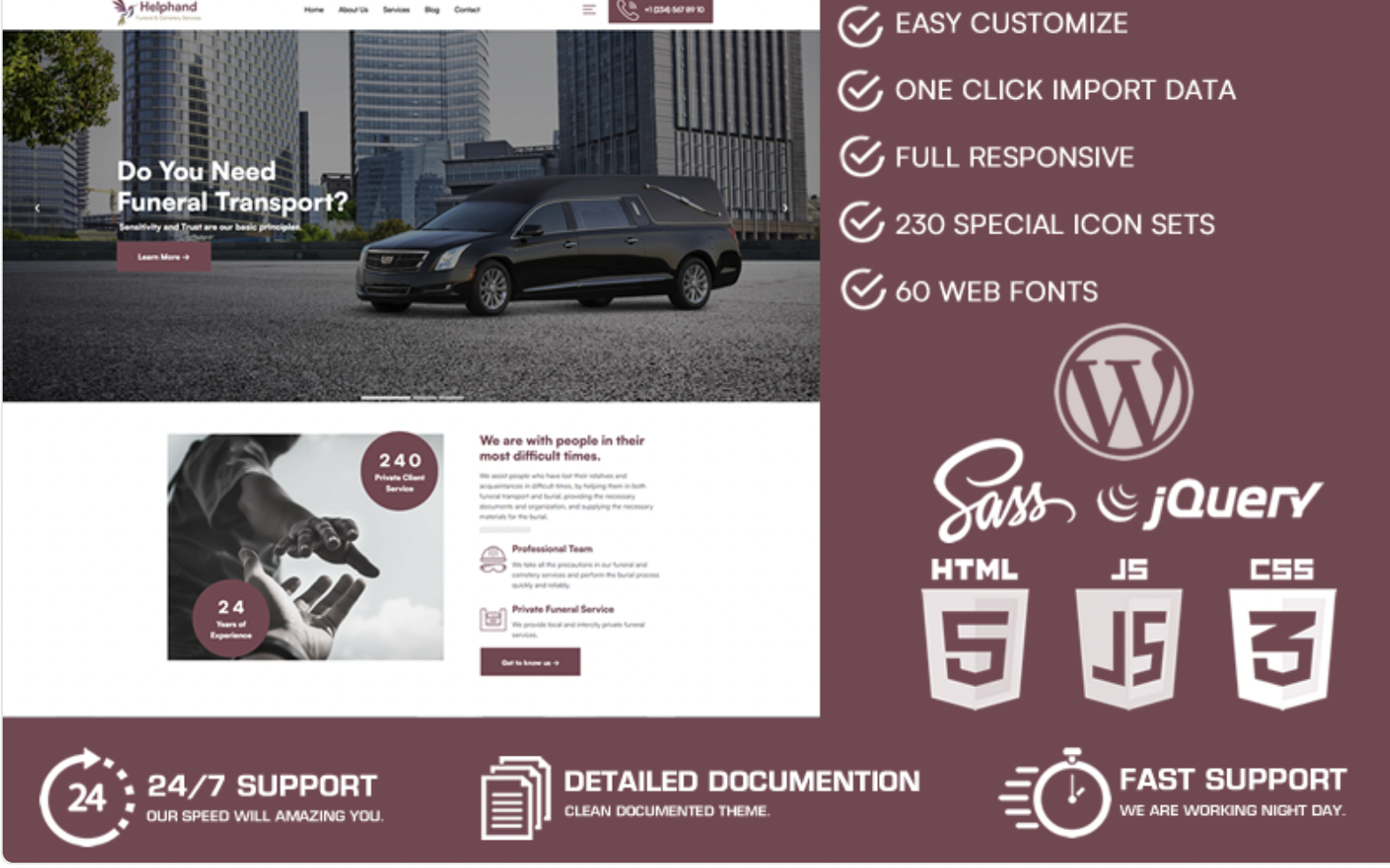 Helphand - Funeral & Cemetery Services WordPress Theme