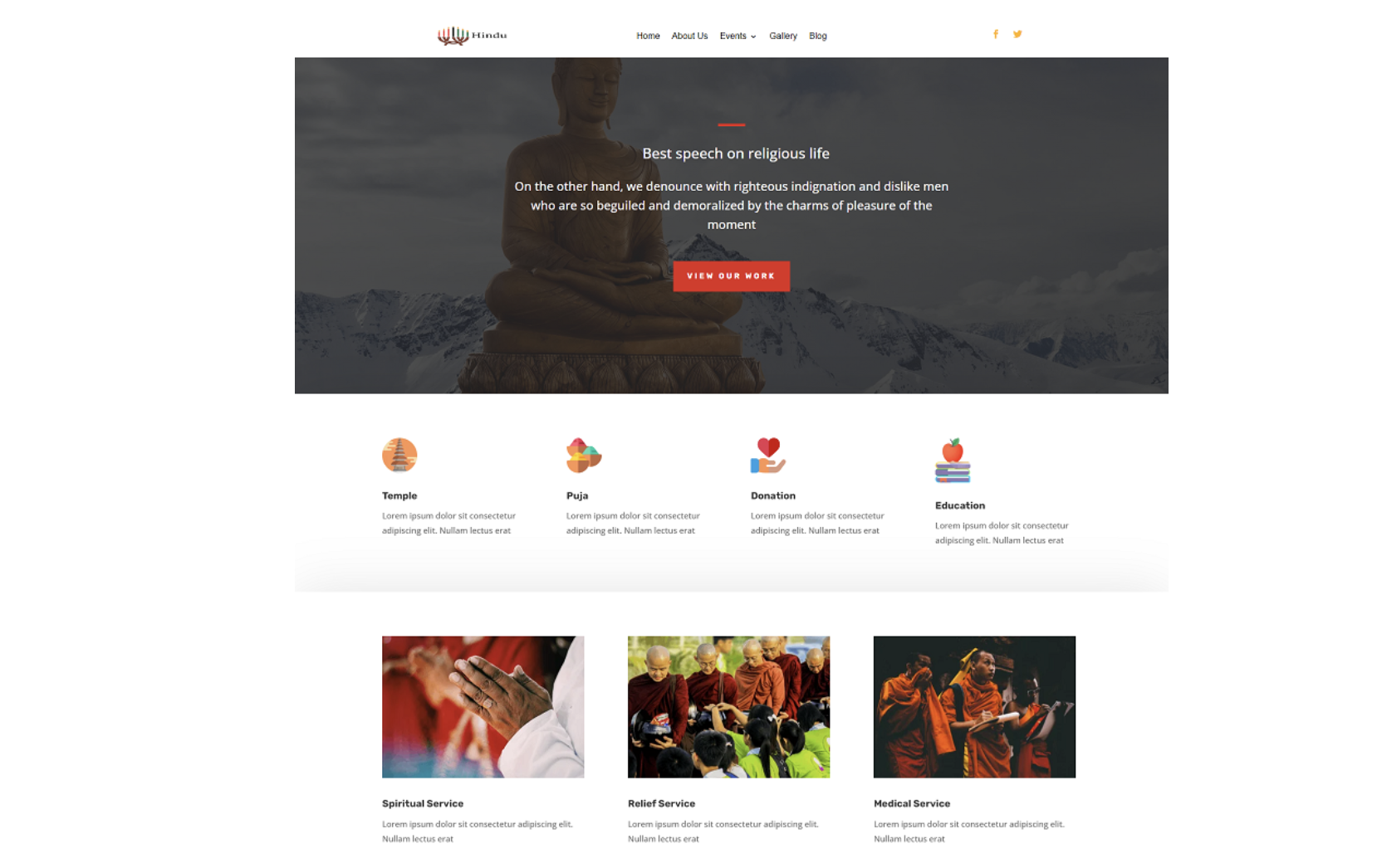 Hindu Religious Church Temple Wordpress Theme