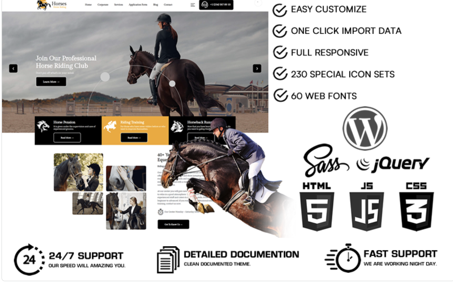 Horsy - Horse Riding Club And Academy Multipurpose WordPress Elementor Theme WordPress Theme