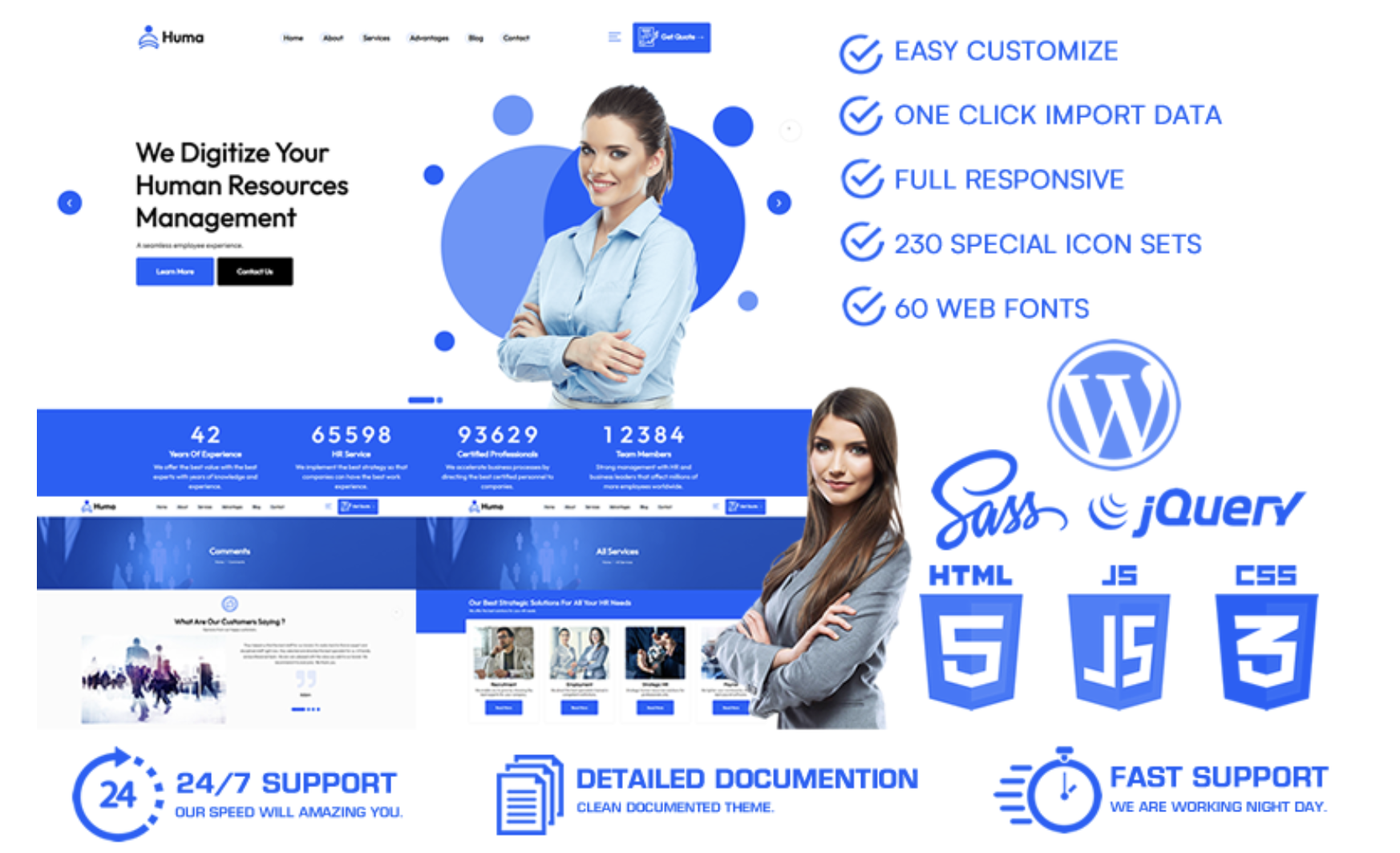 Huma - Human Resources Solutions WordPress Theme