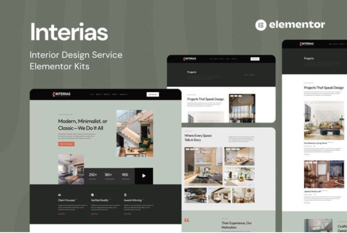 Interias - Interior Design Service Elementor Template Kit