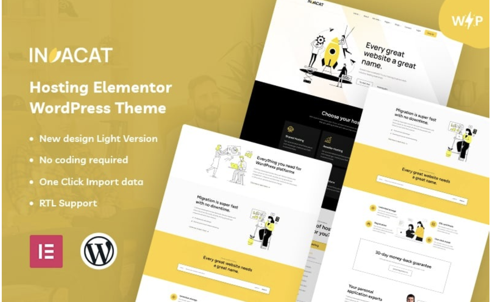 Invacat - Hosting Elementor WordPress Theme