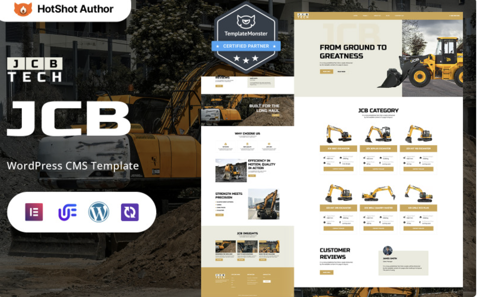 Jcb Tech - JCB Loader & Heavy Duty Machines WordPress Elementor Theme WordPress Theme