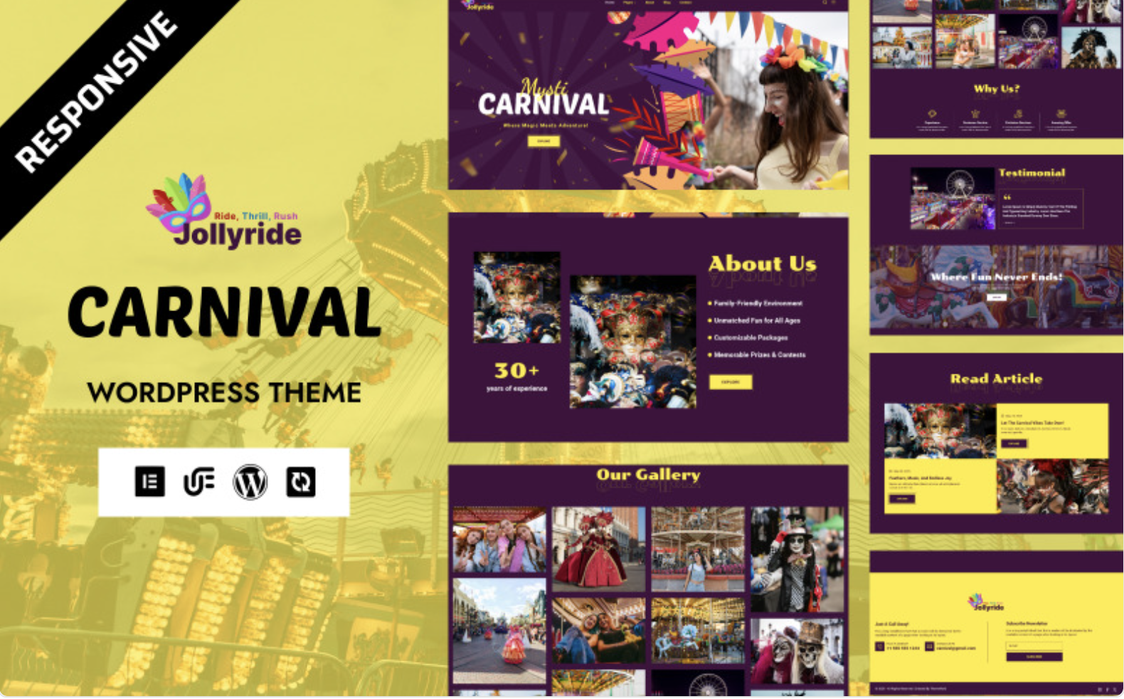 Jollyride - Cultural Carnival & Amusement Park WordPress Elementor Theme WordPress Theme