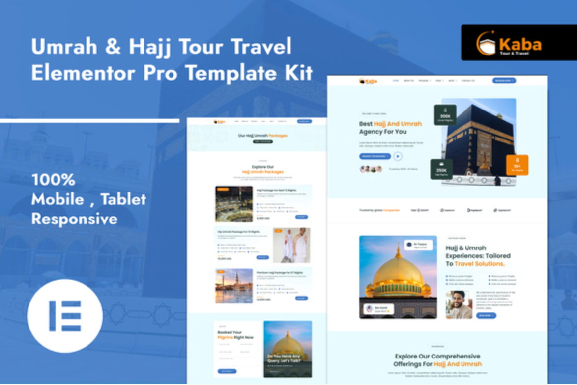 Kaba - Umrah & Hajj Tour Travel Elementor Pro Template Kit