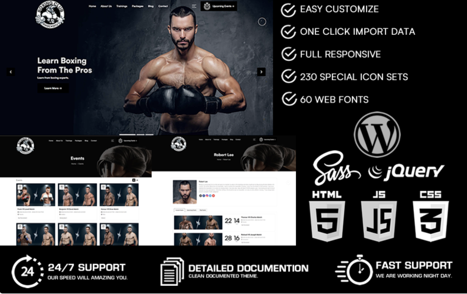Knockout - Boxing Club WordPress Theme