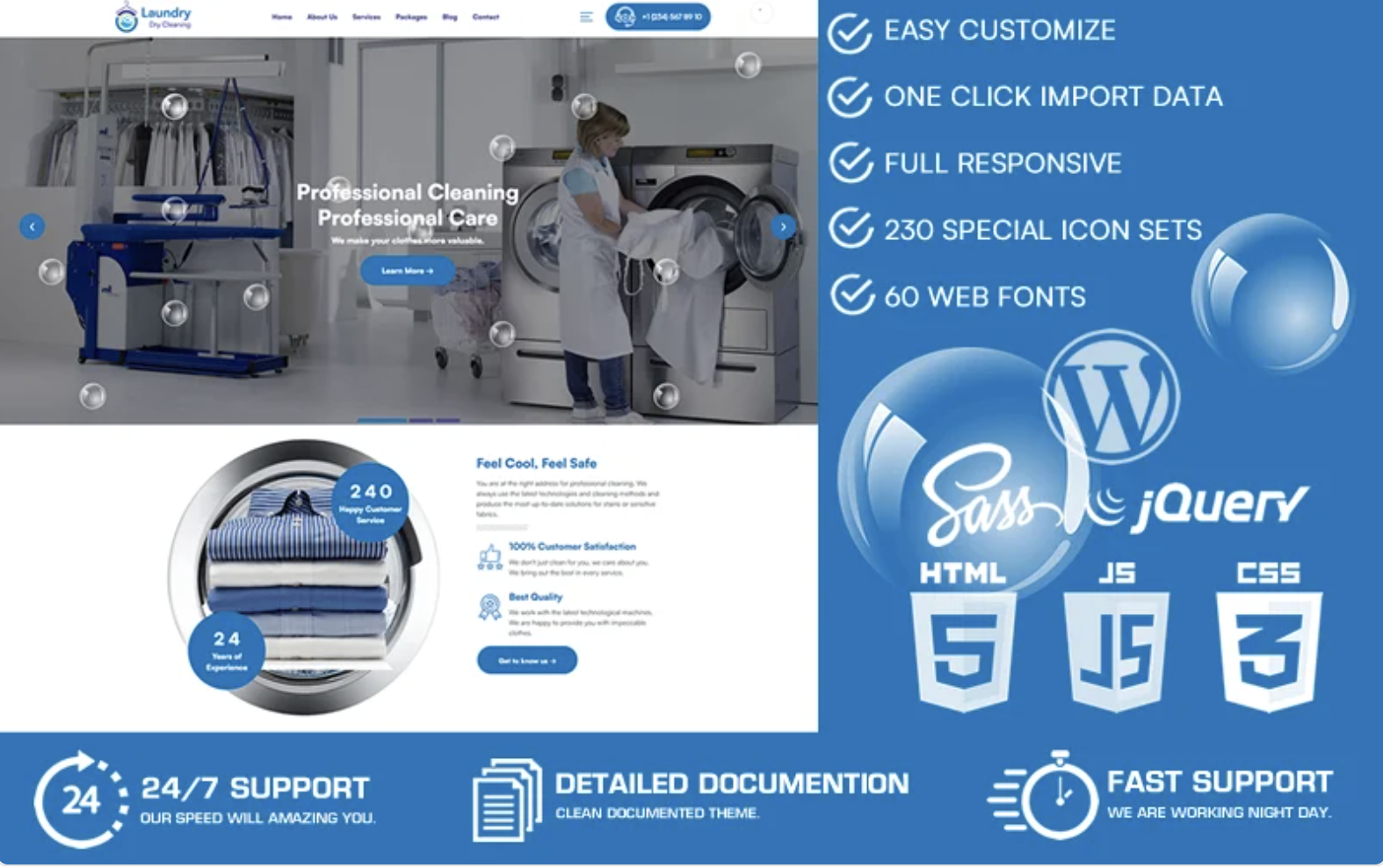 Laundry - Dry Cleaning & Cleaning Services WordPress Theme