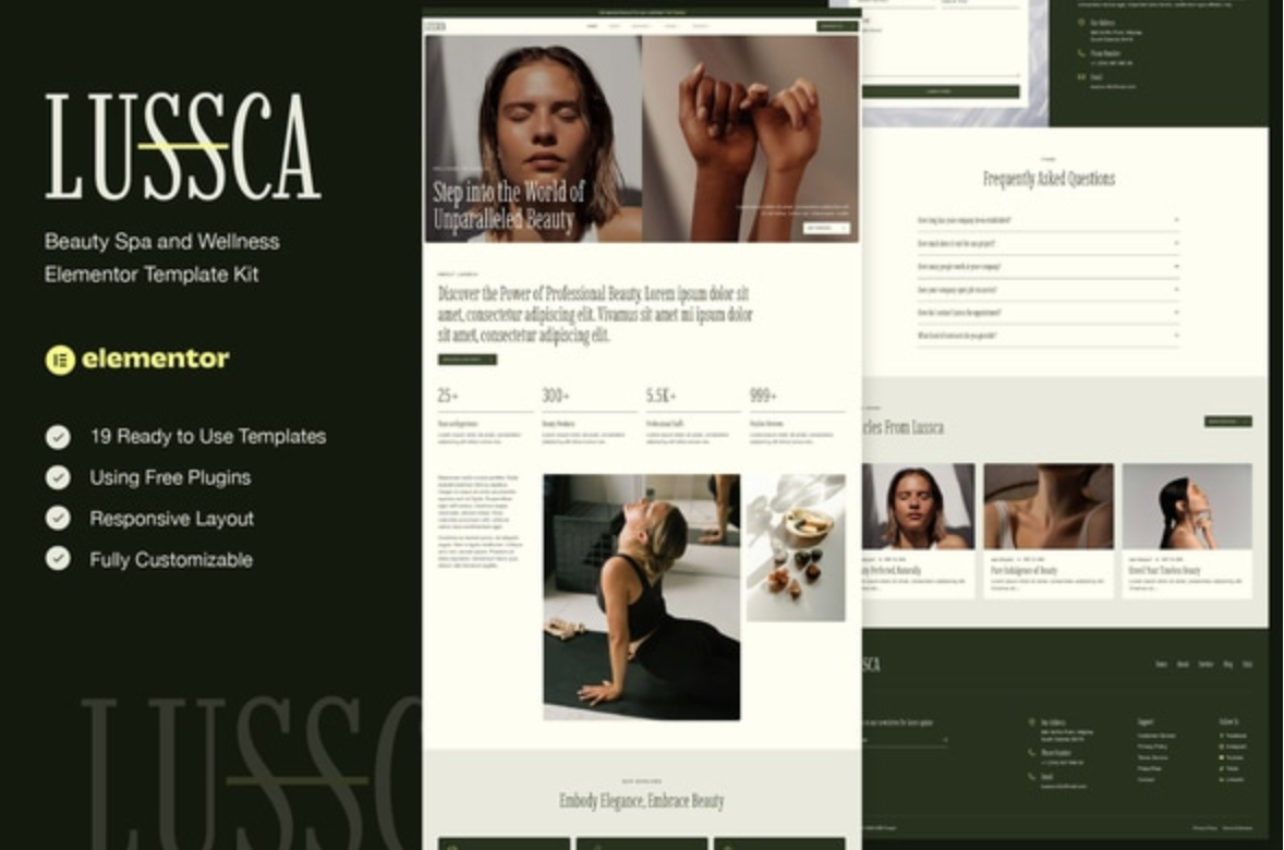 Lussca - Beauty Spa & Wellness Elementor Template Kit