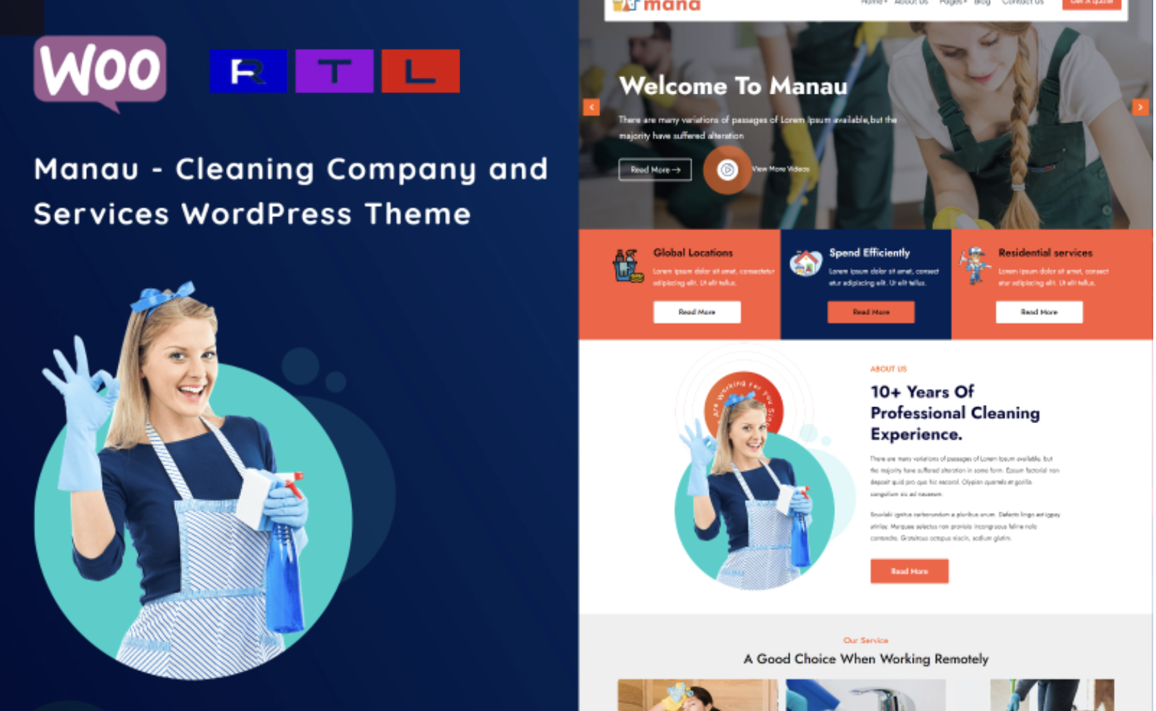 Manau - Cleaning Services WordPress Theme