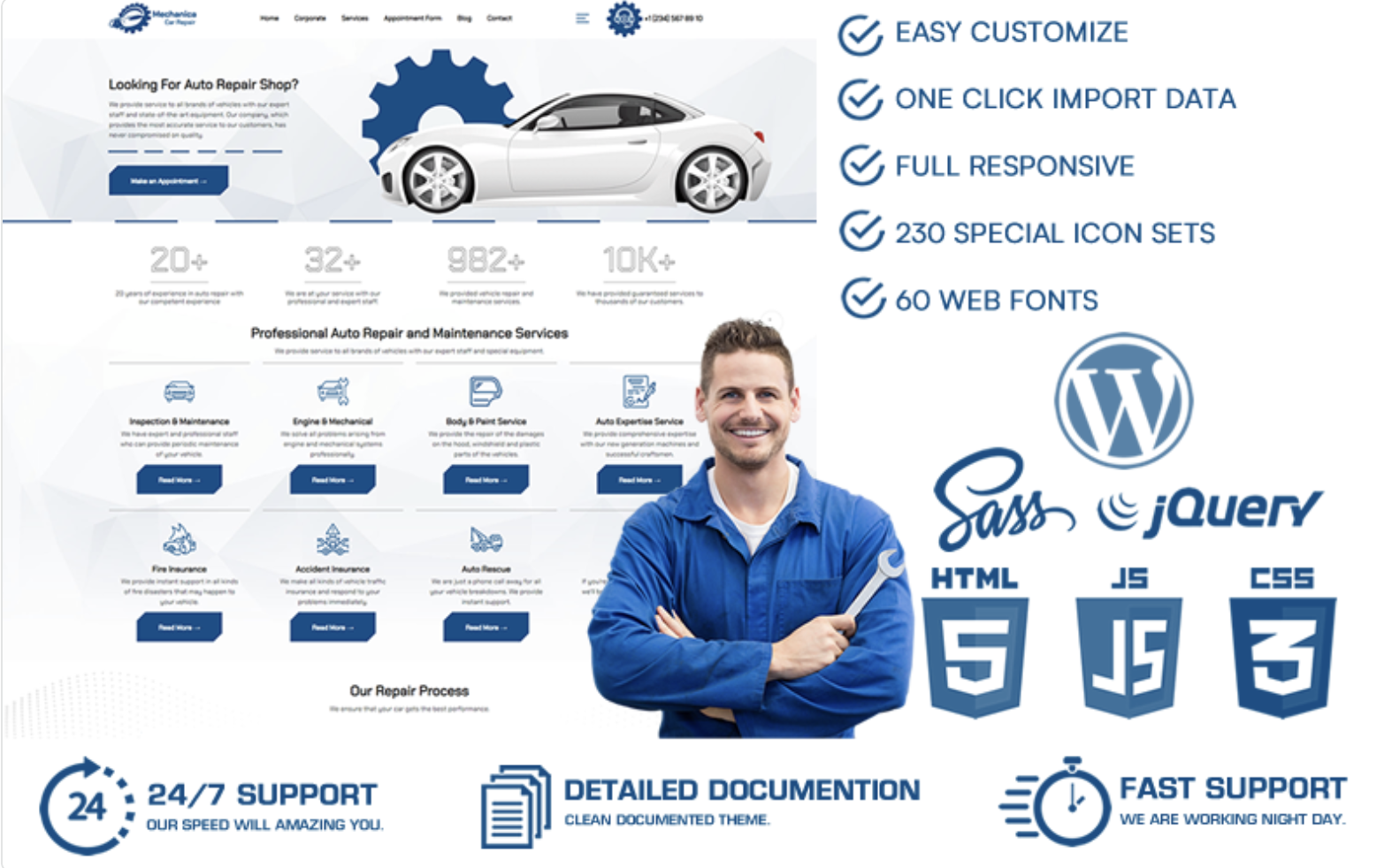 Mechanica - Car Repair WordPress Theme