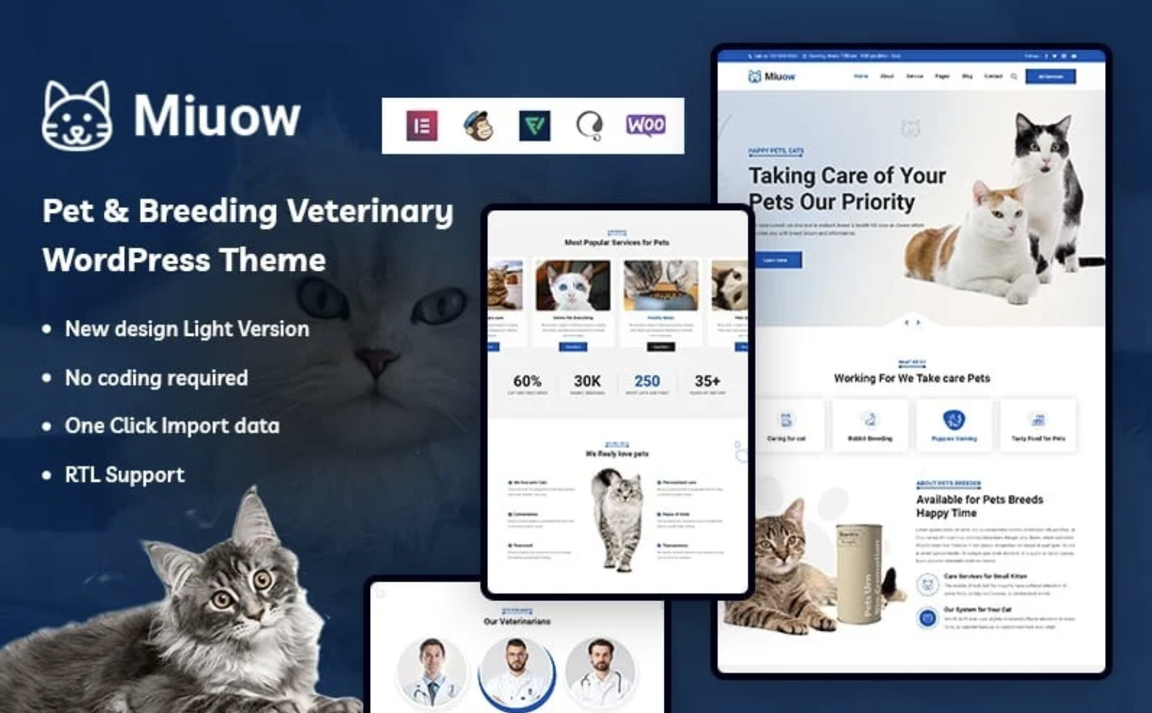 Miuow - Pet & Breeding Veterinary WordPress Them