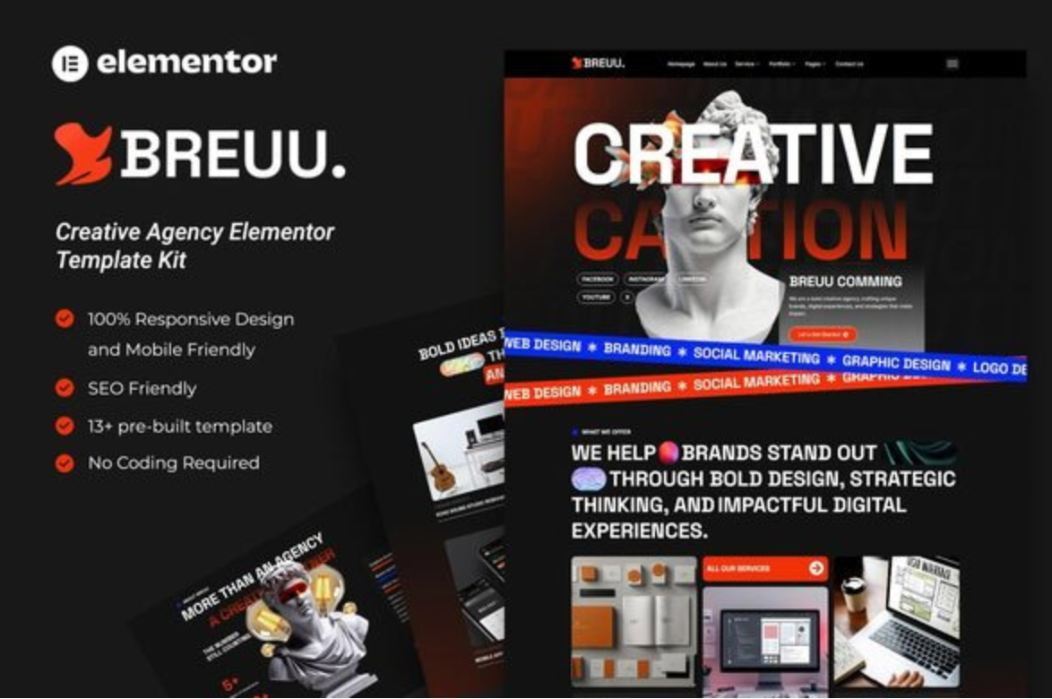 Breuu - Creative Agency Elementor Template Kit