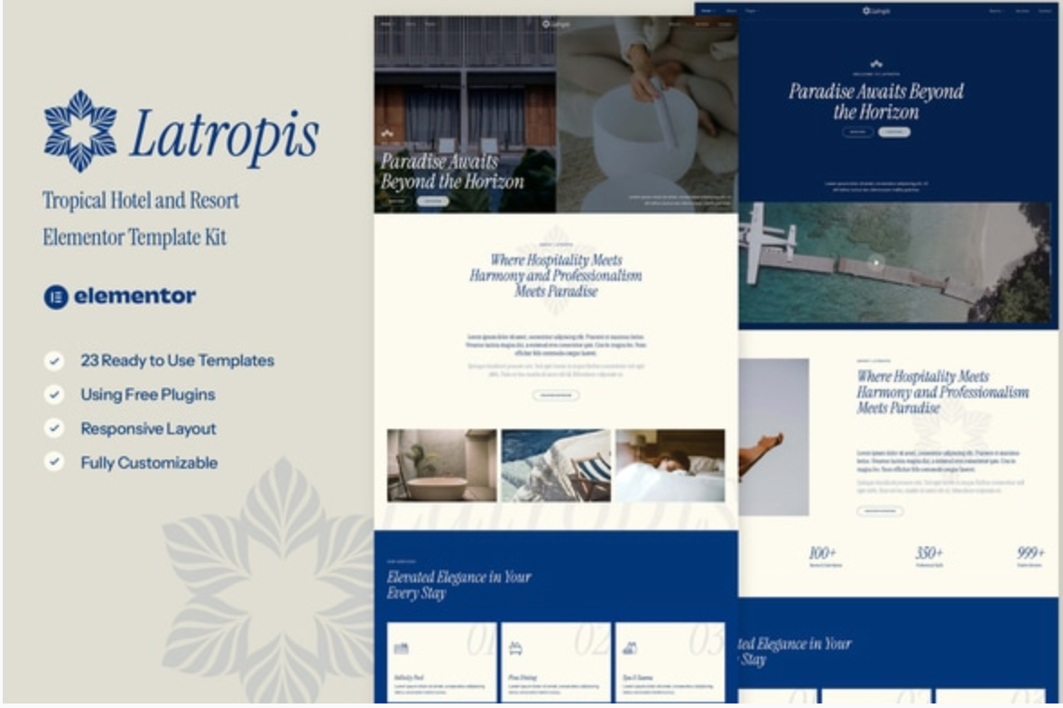 Latropis - Tropical Hotel & Resort Elementor Template Kit