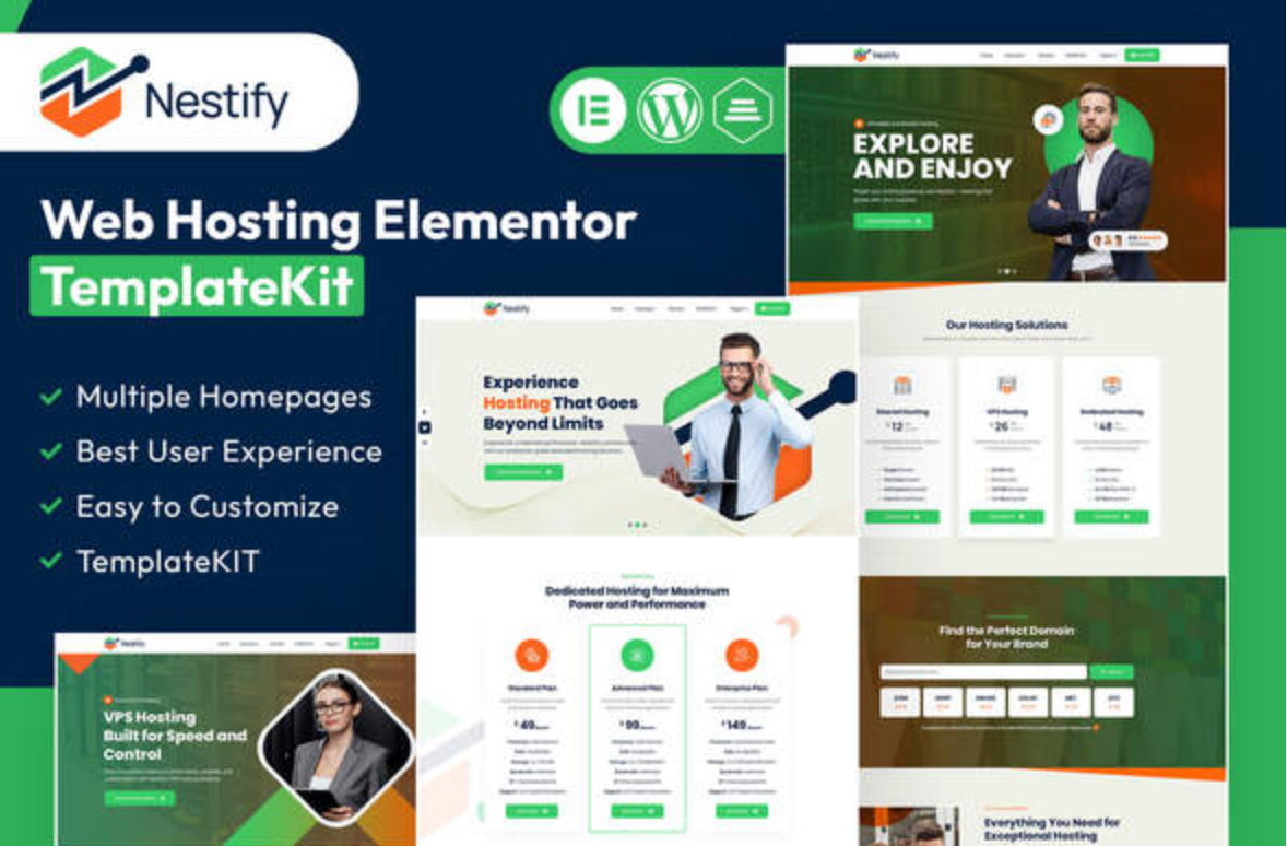 Nestify - Web Hosting Elementor Template Kit
