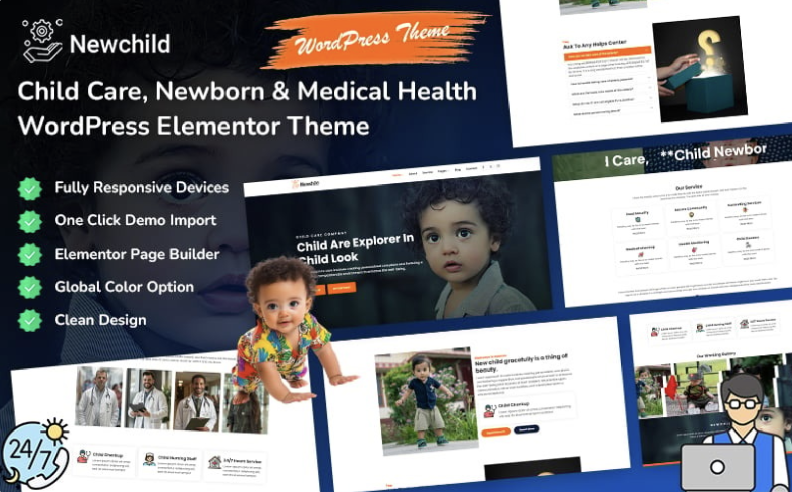 Newchild - Child Care, Newborn & Medical WordPress Elementor Theme WordPress Theme