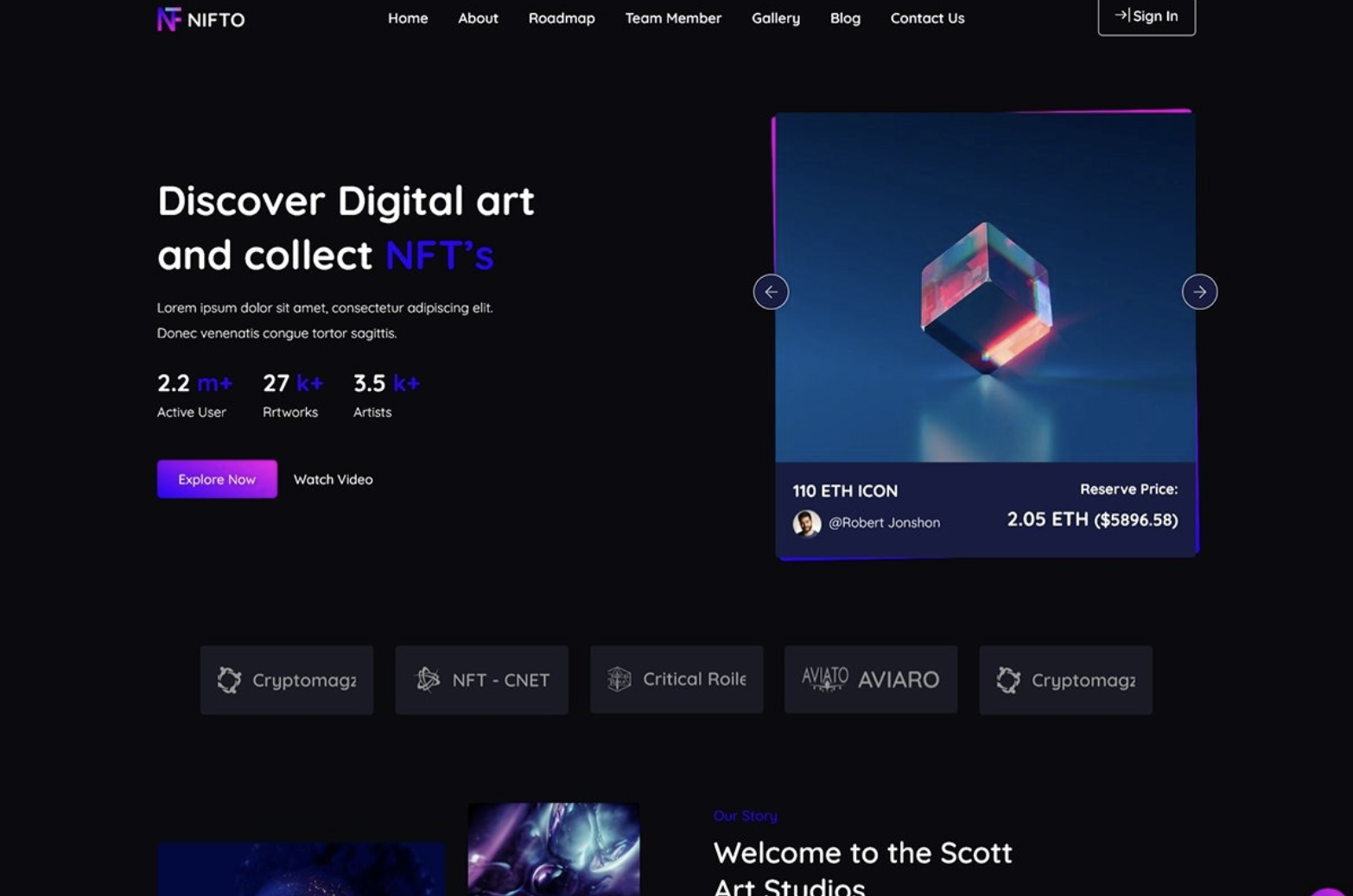 Nifto - NFT Creator WordPress Theme