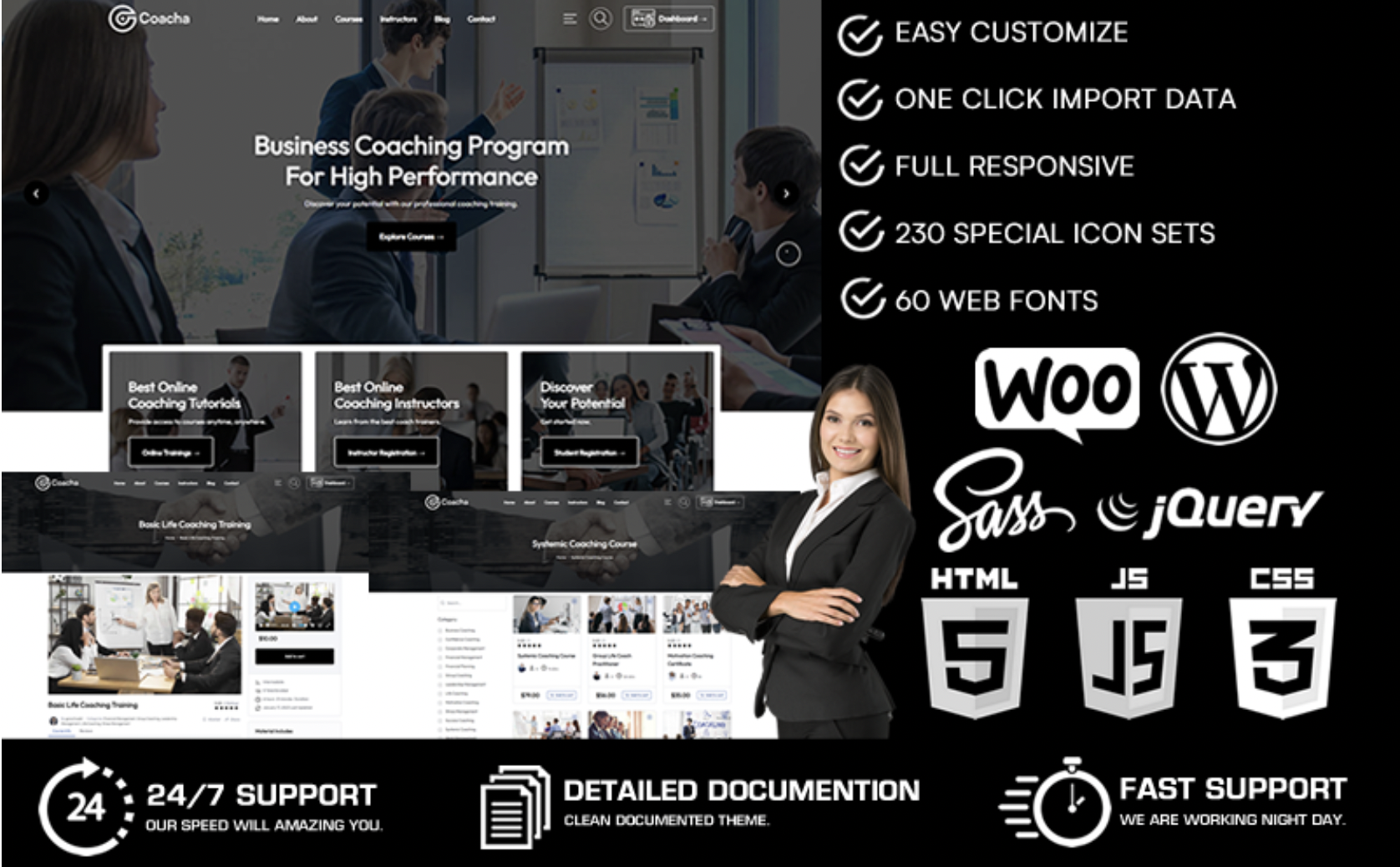 Coacha - Coaching & Online Courses WooCommerce WordPress Theme