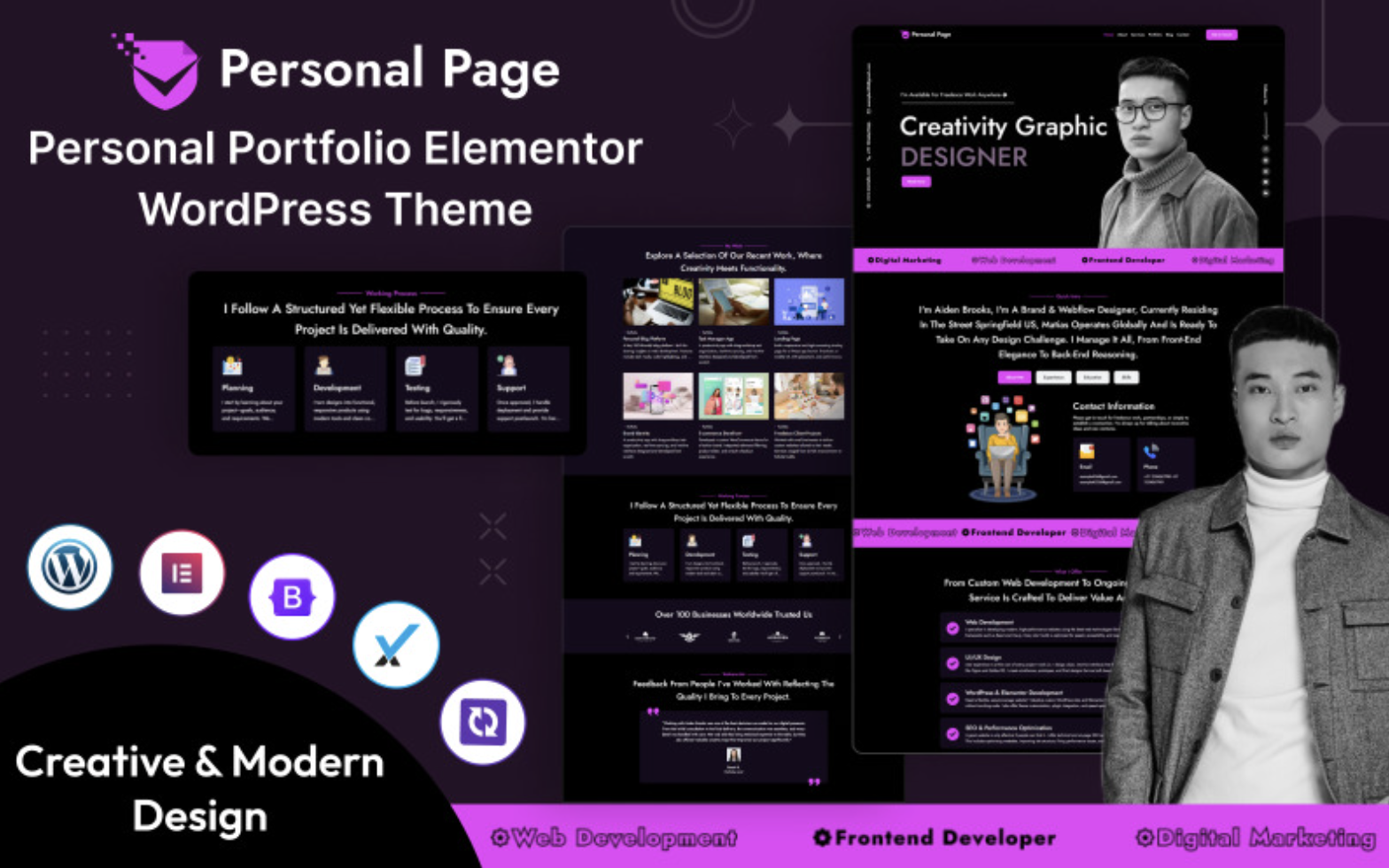 Personal Page Portfolio WordPress Theme