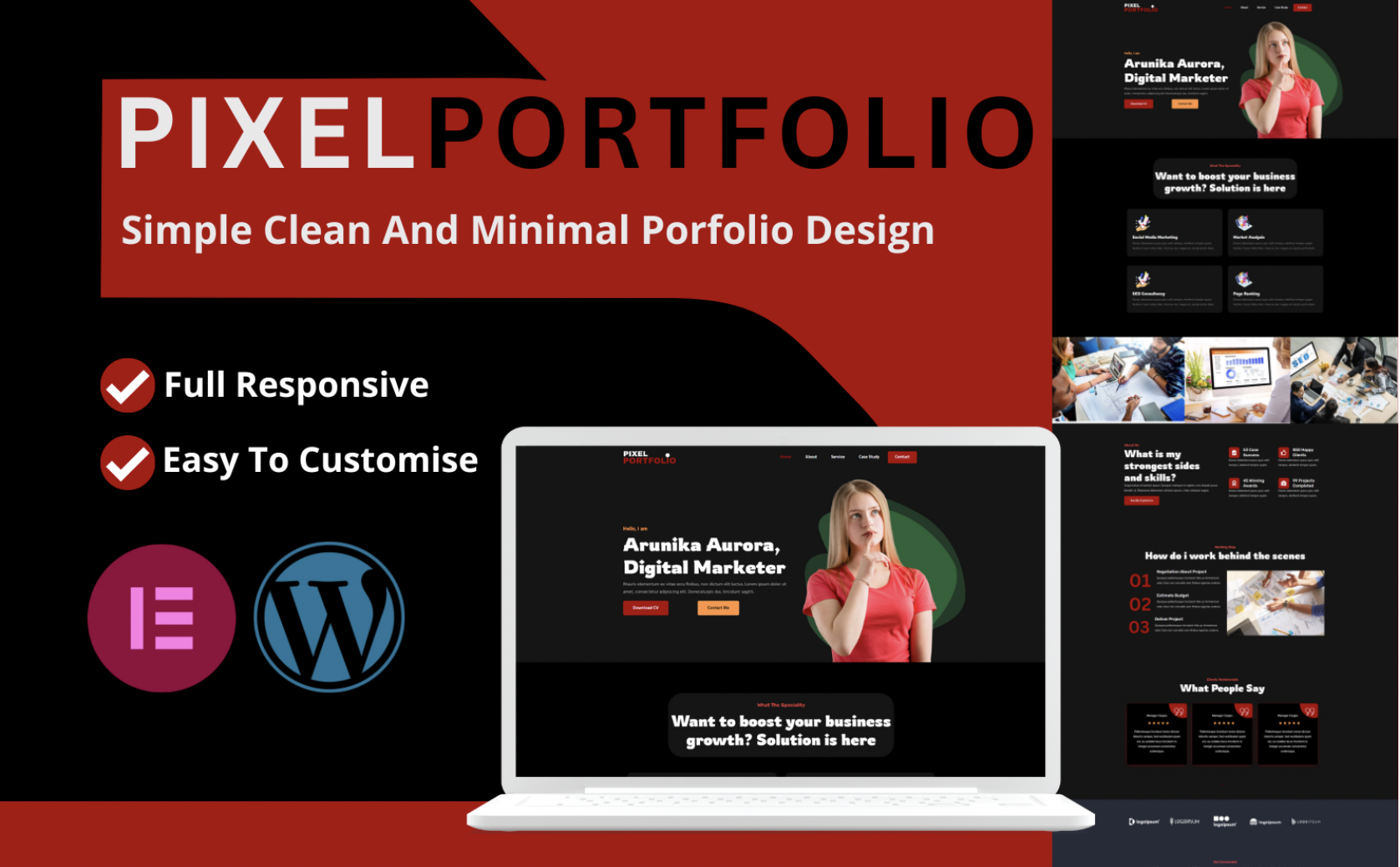 Pixelportfolio - Unique and minimalist wordpress Portfolio Theme