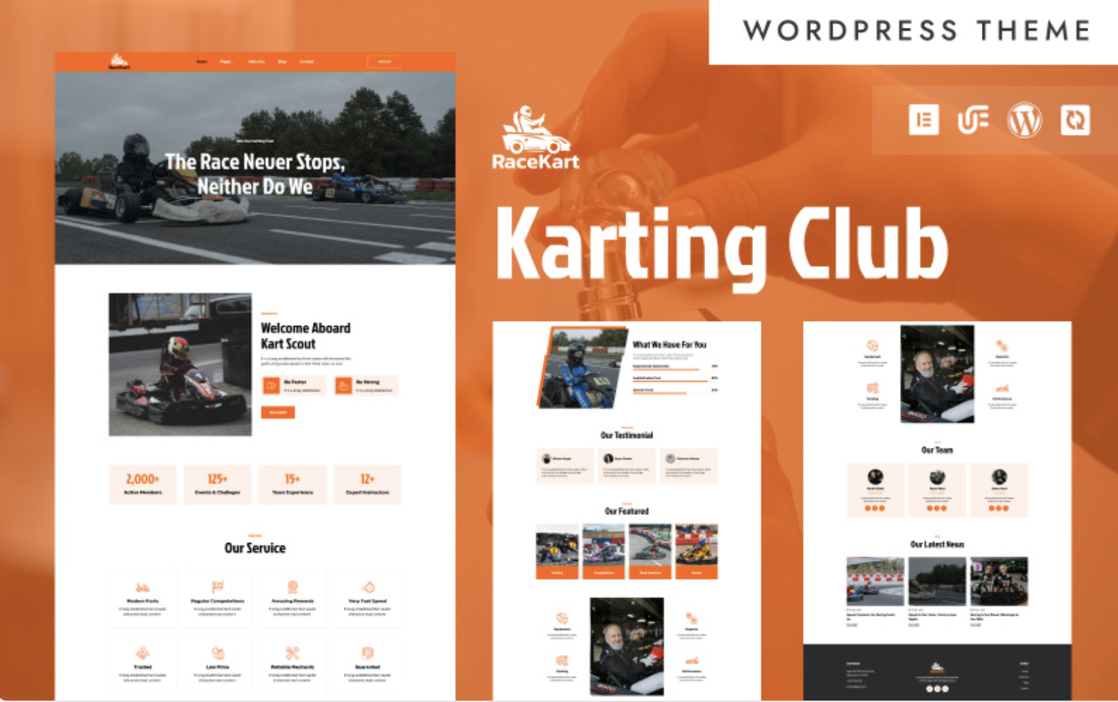 RaceKart - Go-Kart & Racing Sports WordPress Elementor Theme WordPress Theme