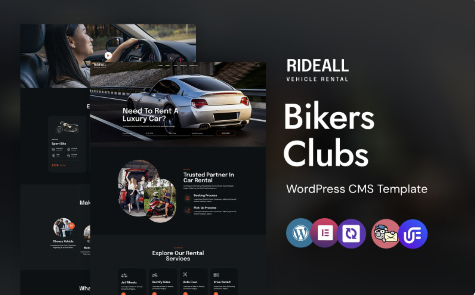 RideAll - Motor Sports And Bikers Clubs WordPress Elementor Theme WordPress Theme