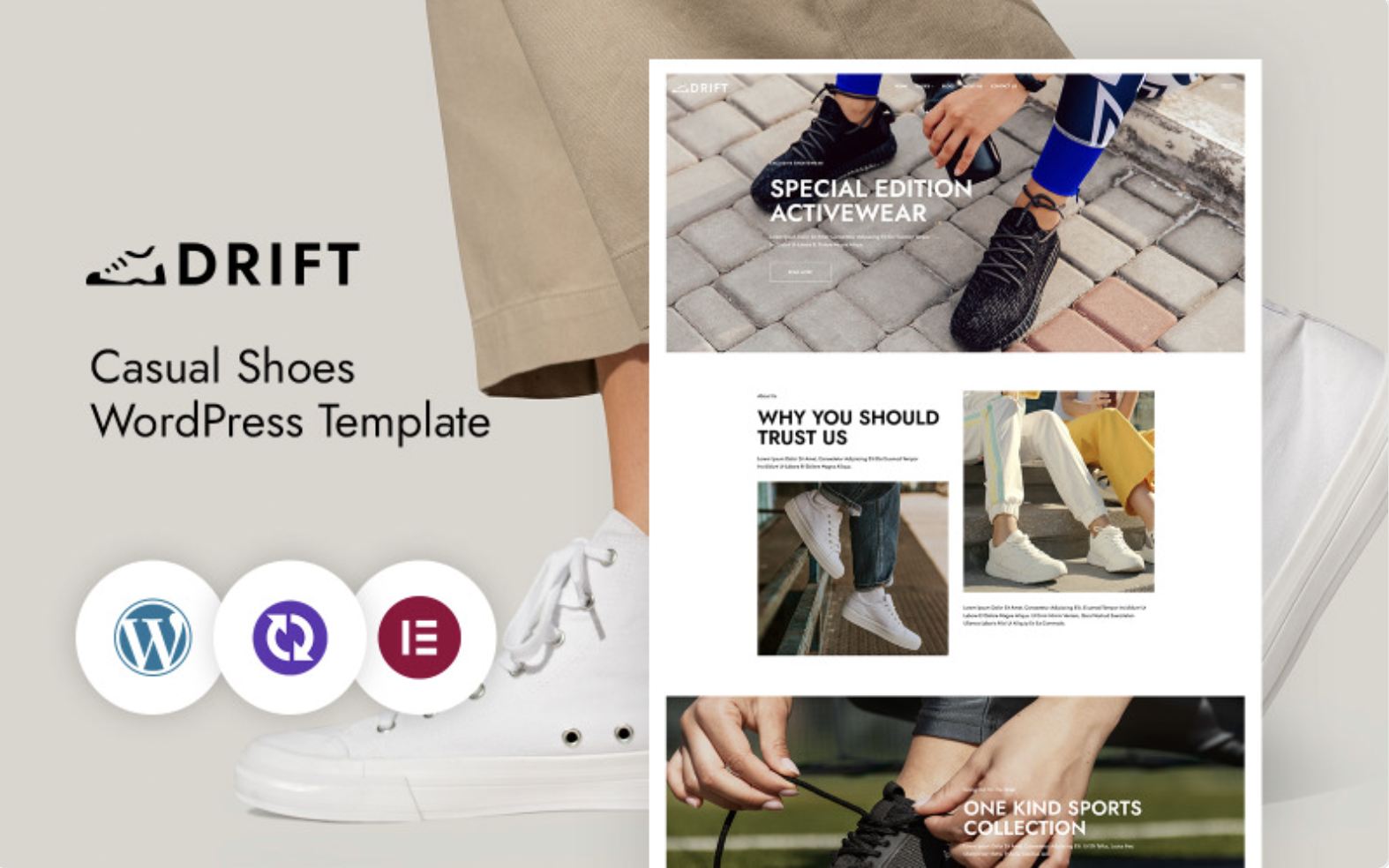 Drift – Shoes Store WordPress CMS Elementor Template WordPress Theme