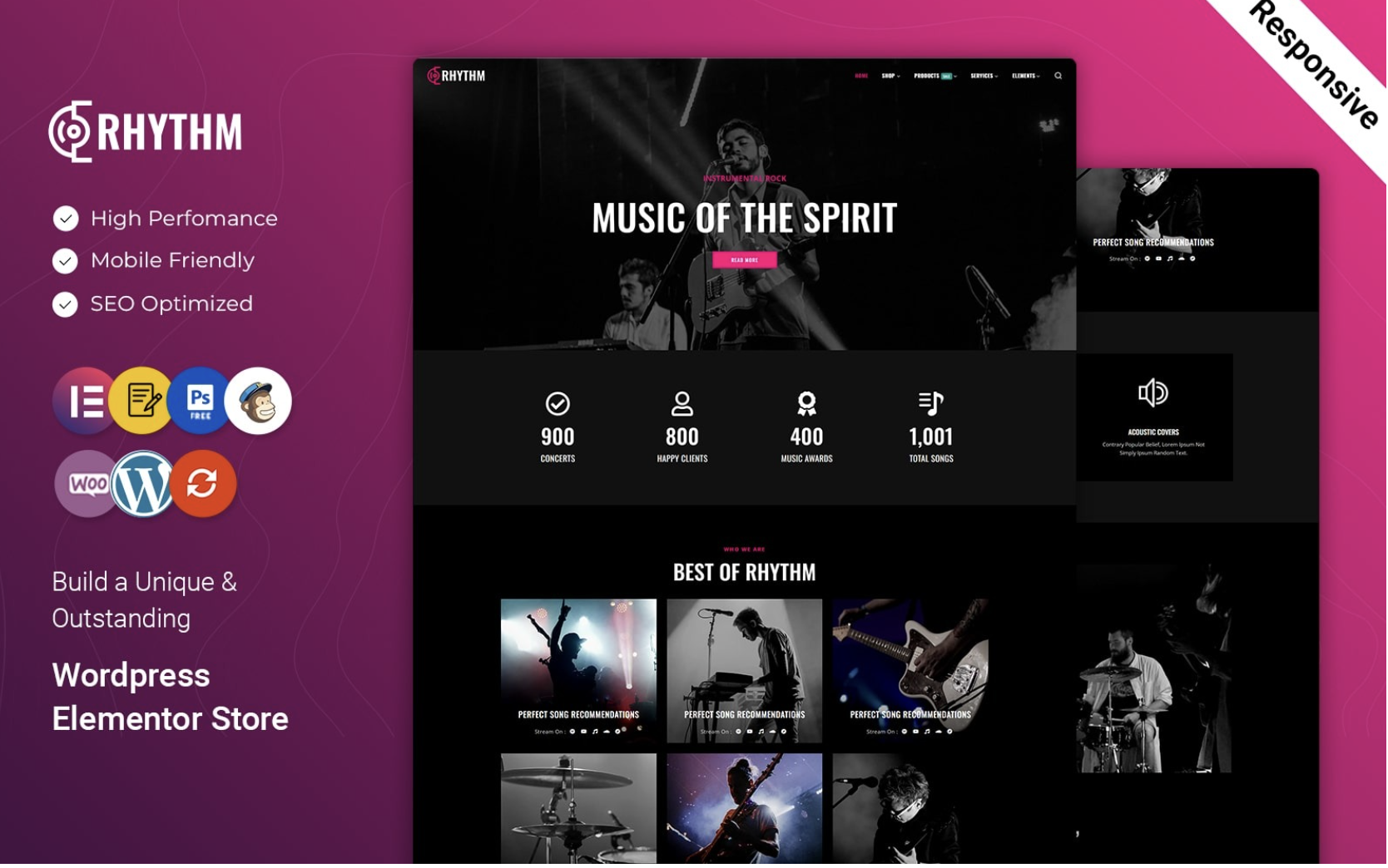 Rhythm - Music and Band WordPress Elementor Theme