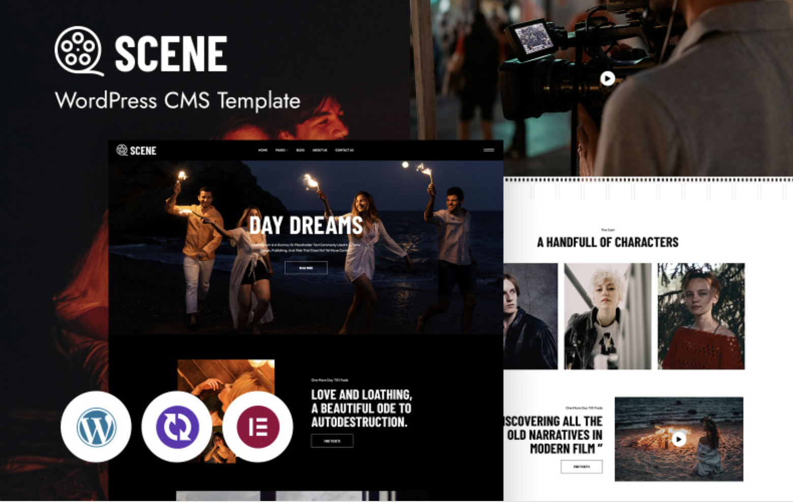 Scene– Cinema and Film Production Multipurpose WordPress Elementor Theme WordPress Theme