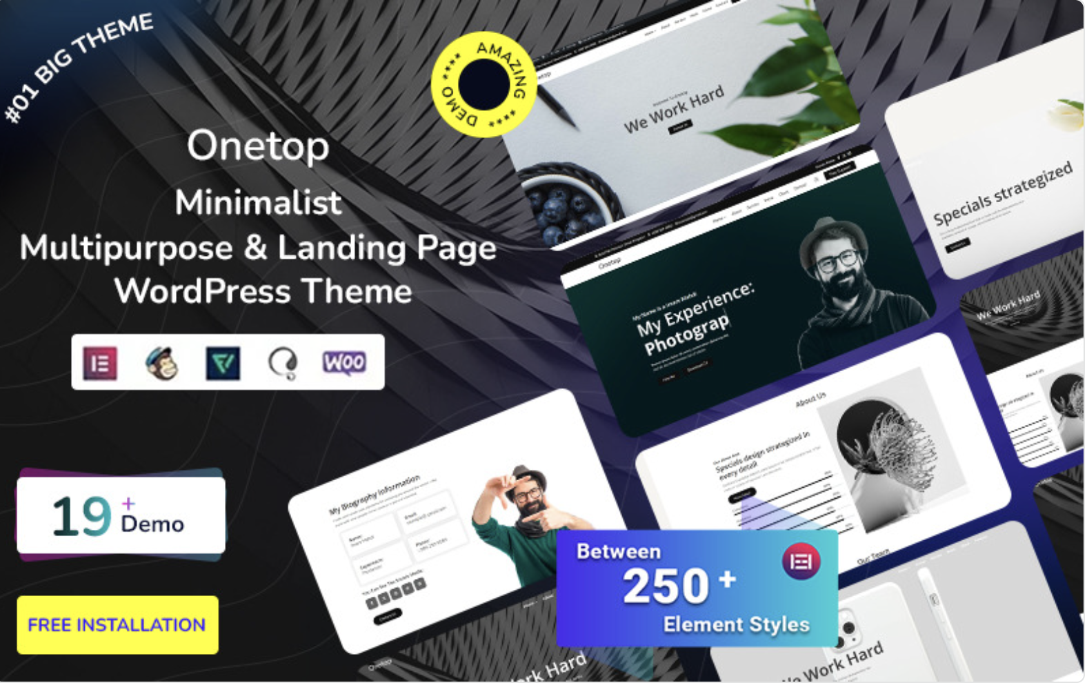 Onetop - Minimalist Multipurpose & Landing Page WordPress Theme