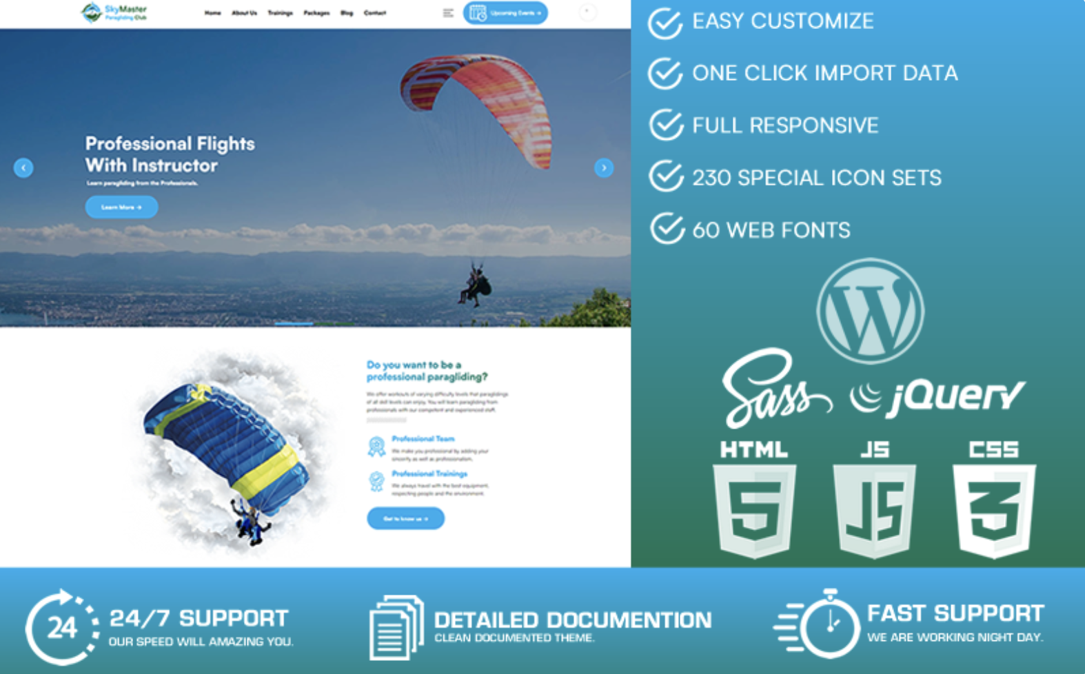 Skymaster - Paragliding WordPress Theme
