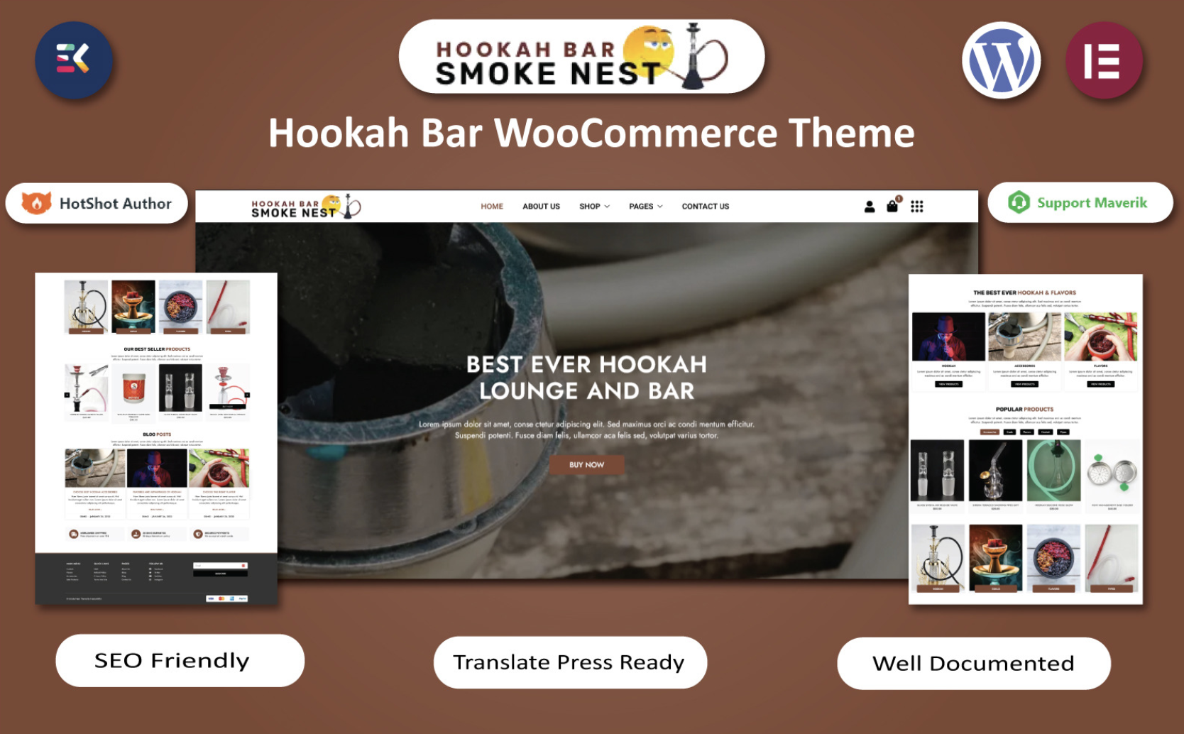Smoke Nest - Hokkah Bar WordPress Elementor Template