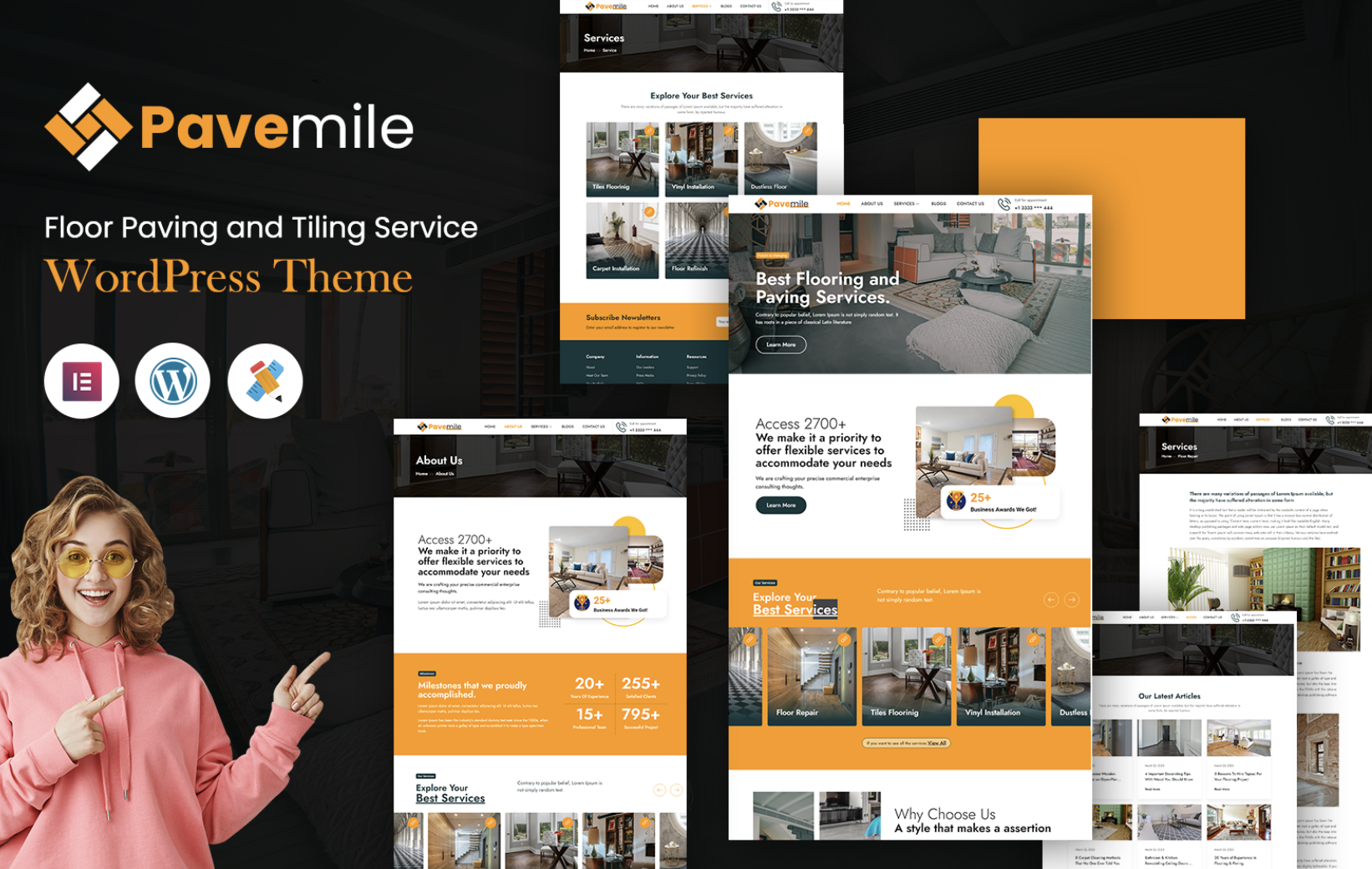 Pavemile - Floor Paving and Tiling Service WordPress Theme