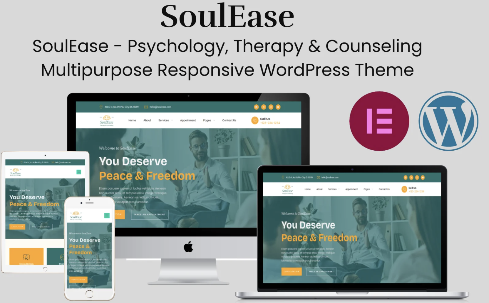 SoulEase - Psychology, Therapy & Counseling Multipurpose Responsive WordPress Theme