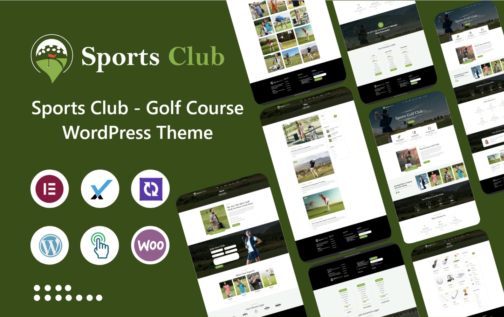 Sports Club - Golf Course and Club Elementor WordPress Theme