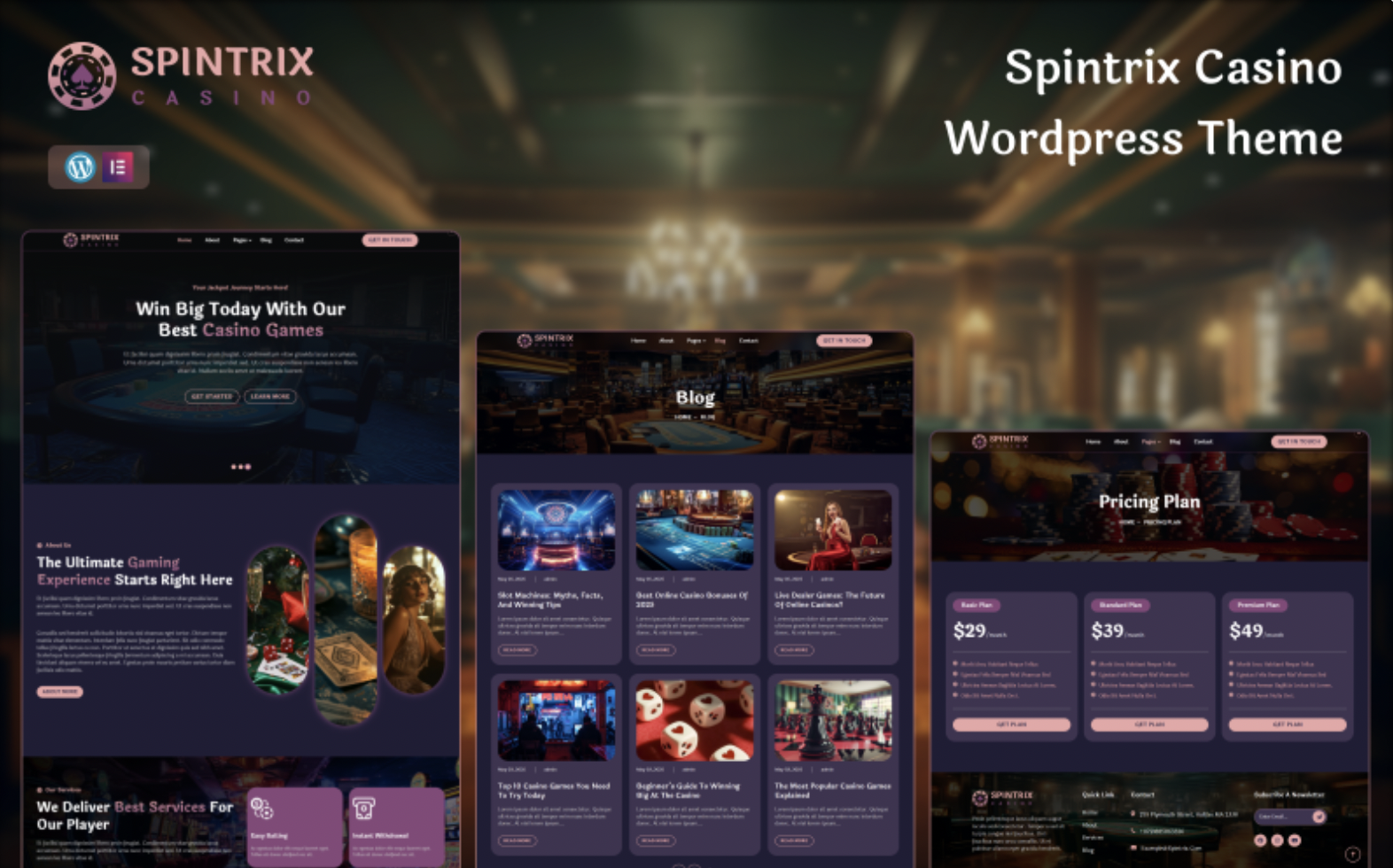 Spintrix – Casino and Gambling WordPress Theme
