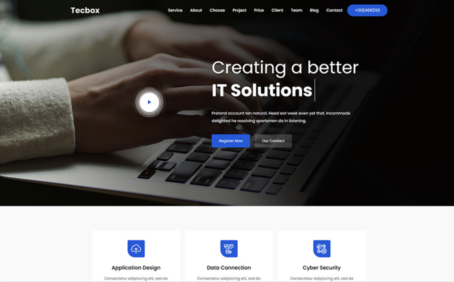 Tecbox - One Page It Solution WordPress Theme