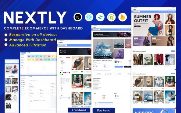 Nextly – Ecommerce Website Templates With Admin Dashboard – React/Next Js – Tailwind CSS, Firebase — Template by Templatemonster