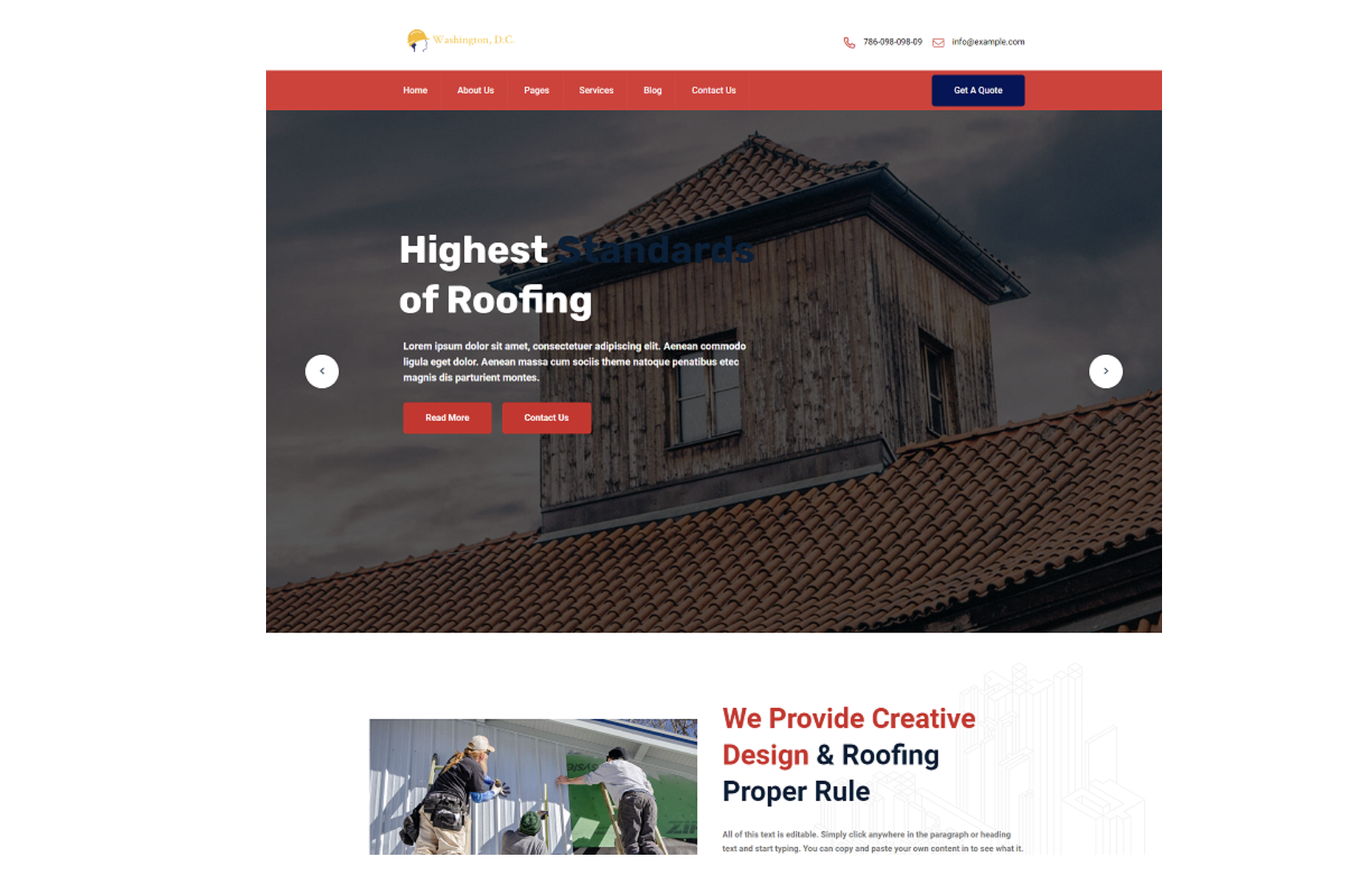 Usa Roofing Repair Wordpress Elementor themes