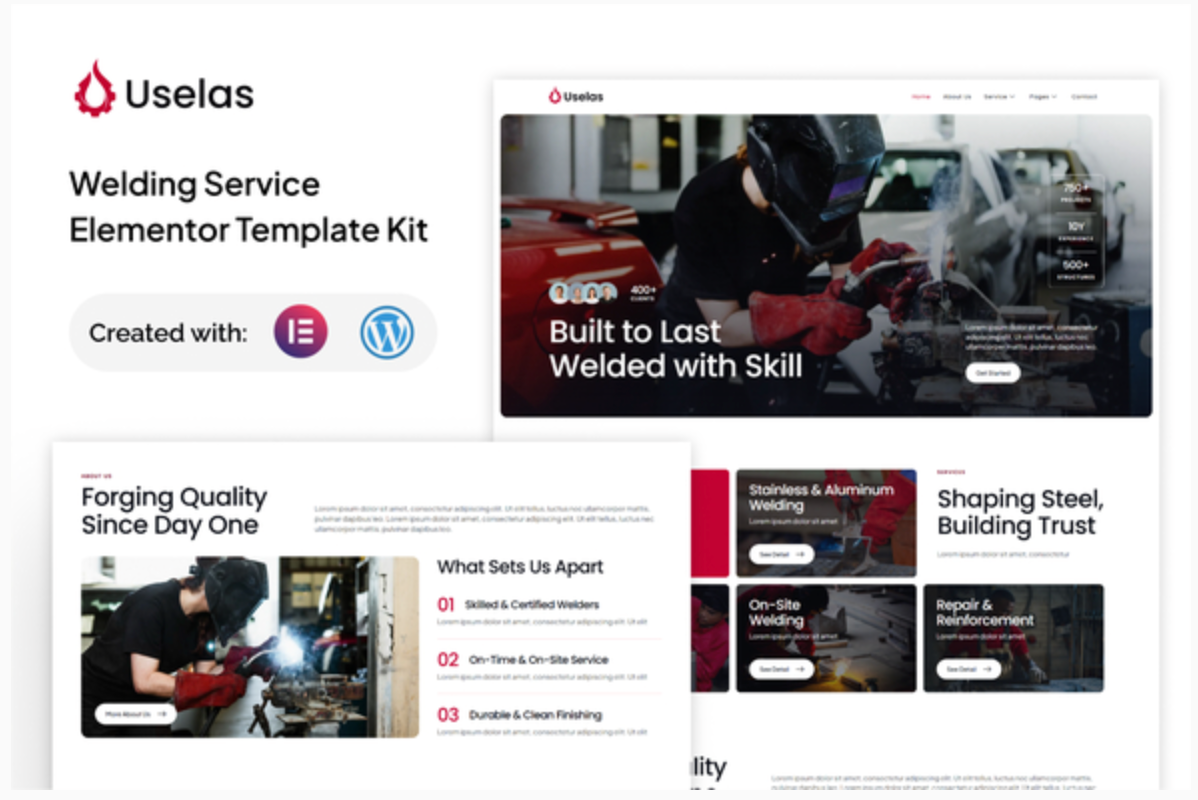 Uselas - Welding Service Elementor Template Kit