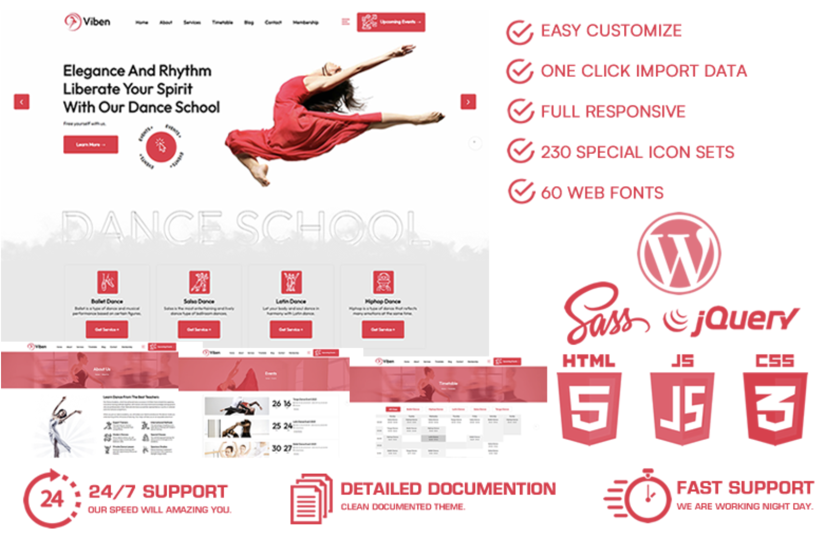 Viben - Dance Shool & Dance Studio WordPress Theme