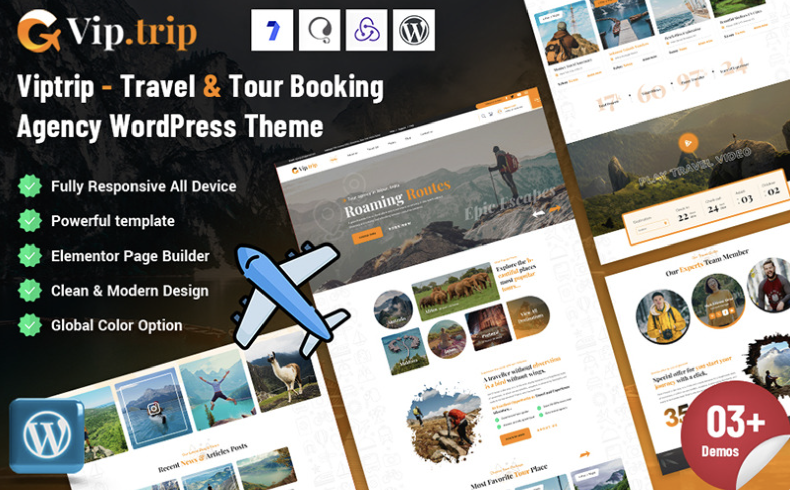 Viptrip - Travel & Tour Booking Agency WordPress Theme