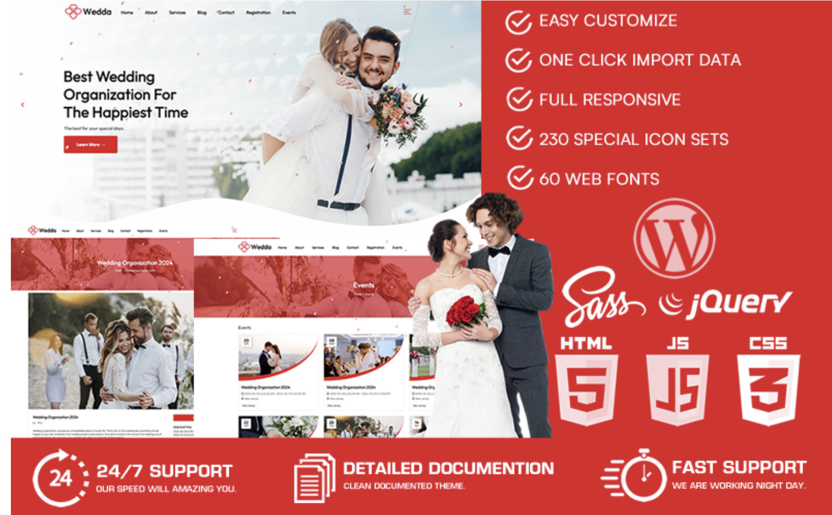 Wedda - Wedding Planner WordPress Theme