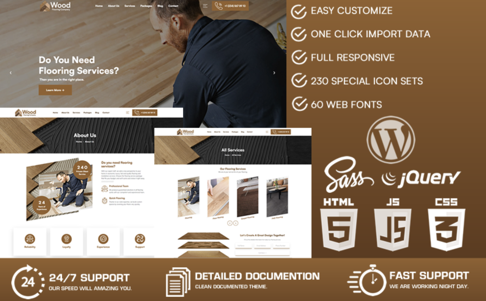 Wood - Flooring Company WordPress Theme