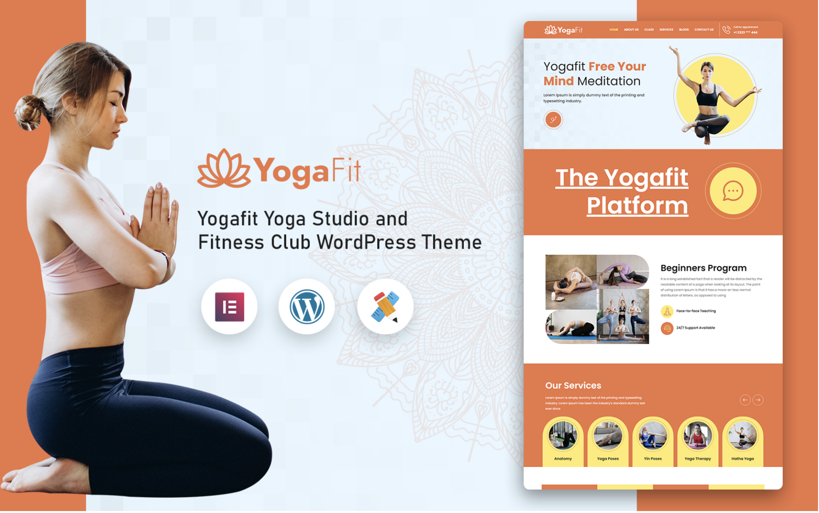 Yogafit Yoga Studio and Fitness Club WordPress Theme