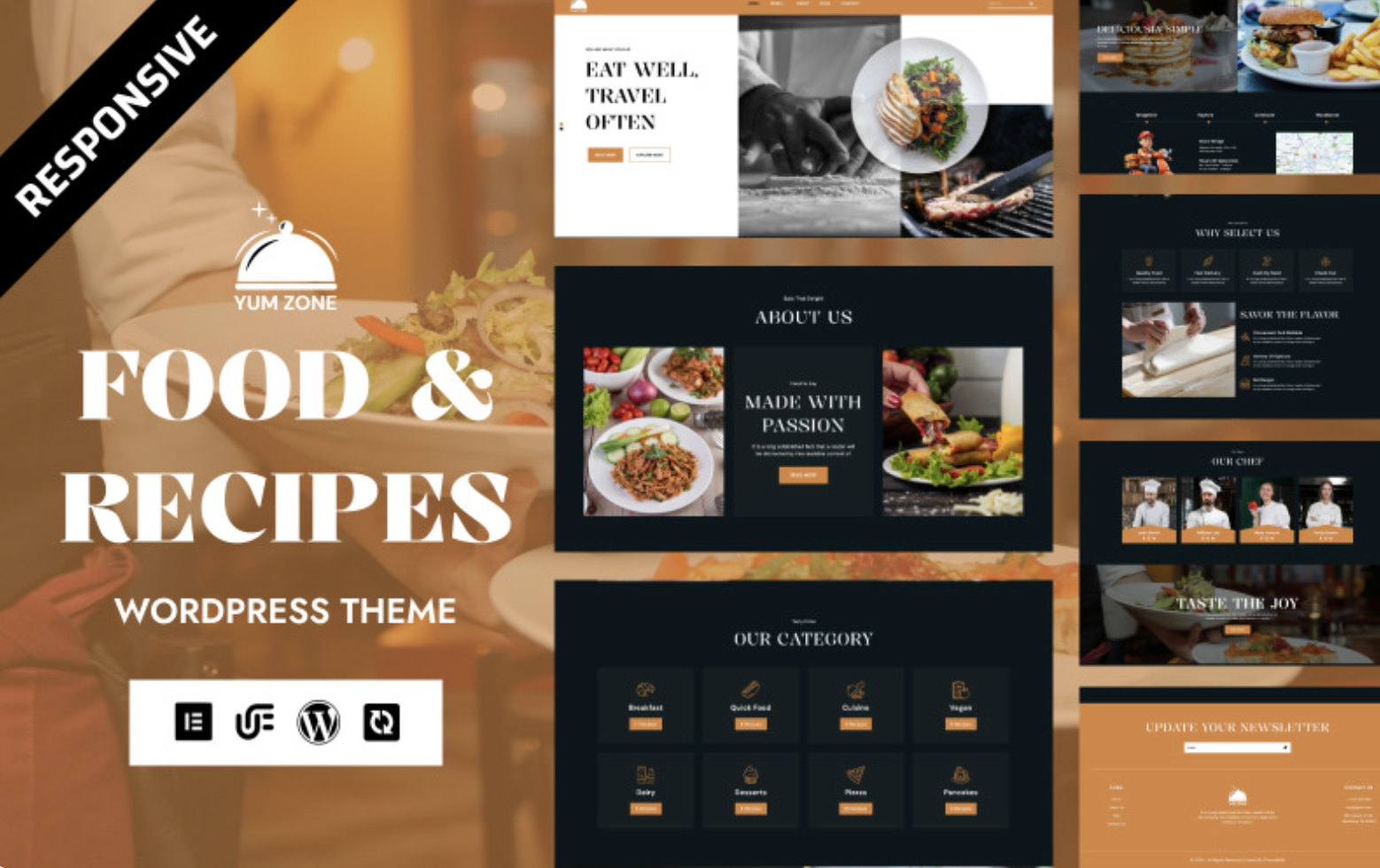 Yum Zone - Recipes & Cooking Tips WordPress Elementor Theme WordPress Theme