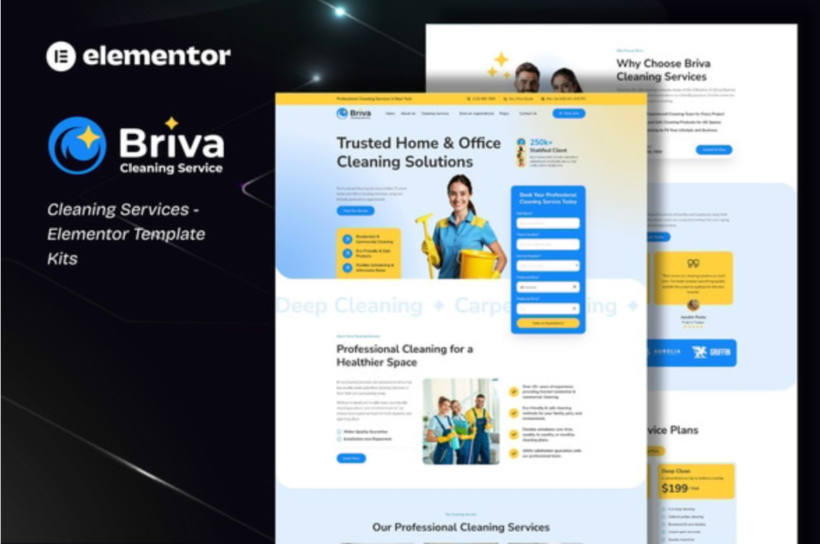 Briva - Cleaning Services Elementor Template Kit
