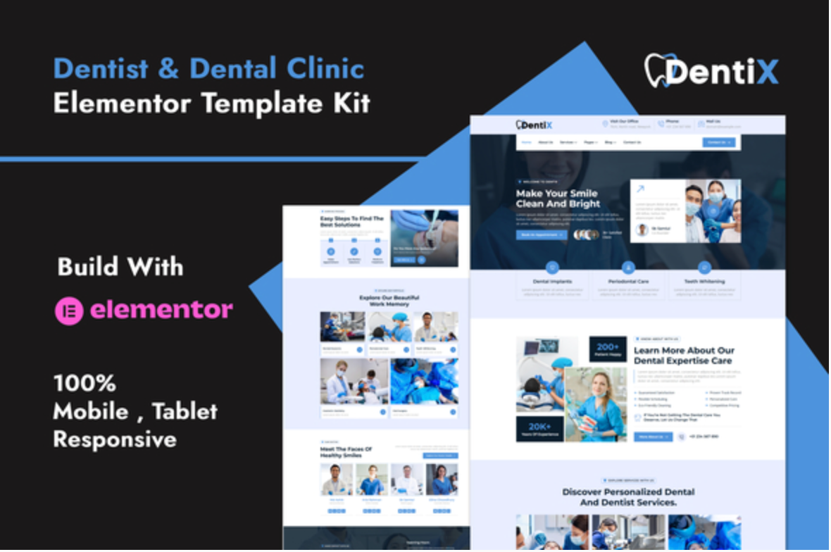 DentiX - Dentist & Dental Clinic Elementor Template Kit