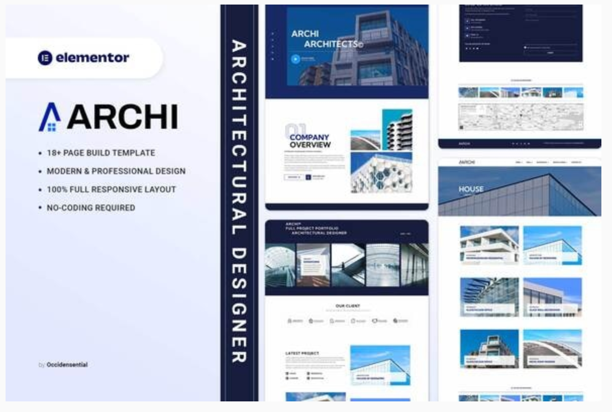 Archi - Senior Architectural Designer Elementor Template Kit