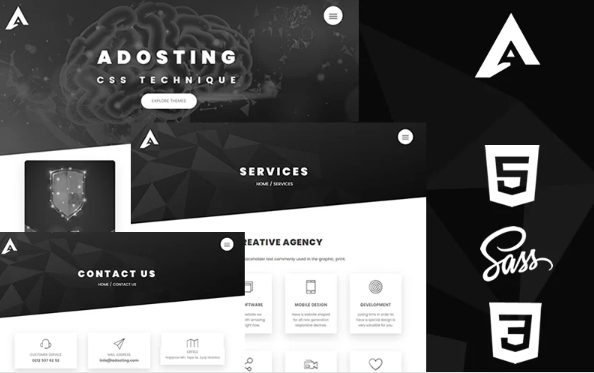 Adosting Creative Html5 & Css3 Responsive Theme Website Template — Template by Templatemonster