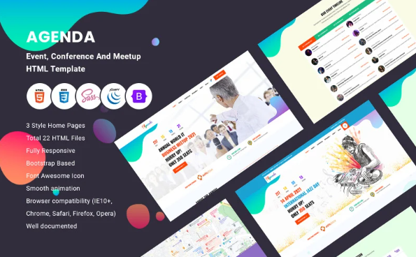 Agenda – Event, Conference And Meetup HTML Template